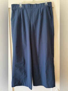 Women’s Light Navy Wide-Leg Pull-On Pants. Size Large.